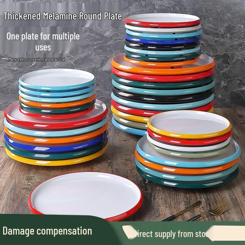 Nordic Two-Tone Melamine Dinner Plate