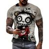 Funny Men's Animal Print Casual Short Sleeve Tees O Neck Pullover Vintage T-Shirts Oversized Clothing Sportswear