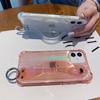 Противоударный прозрачный лазерный чехол с ремешком на запястье для Iphone 14 13 12 Pro Max Xr Xs Max 13 14pro Max, прозрачный держатель для телефона, задняя крышка