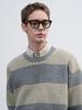 GENERALIDEA Unisex Hachi Big Border Knit Pullover [Light Khaki] / Sbe3U05005