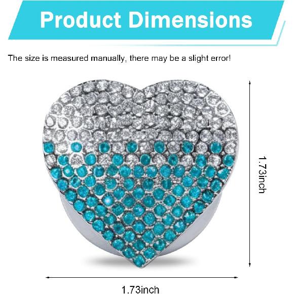 Heart Push Start Button Cover, Bling Rhinestone Flip Open Design Start Stop Ring Cap, Fashionable Sparkly Car Ignition Button Protector for Women &