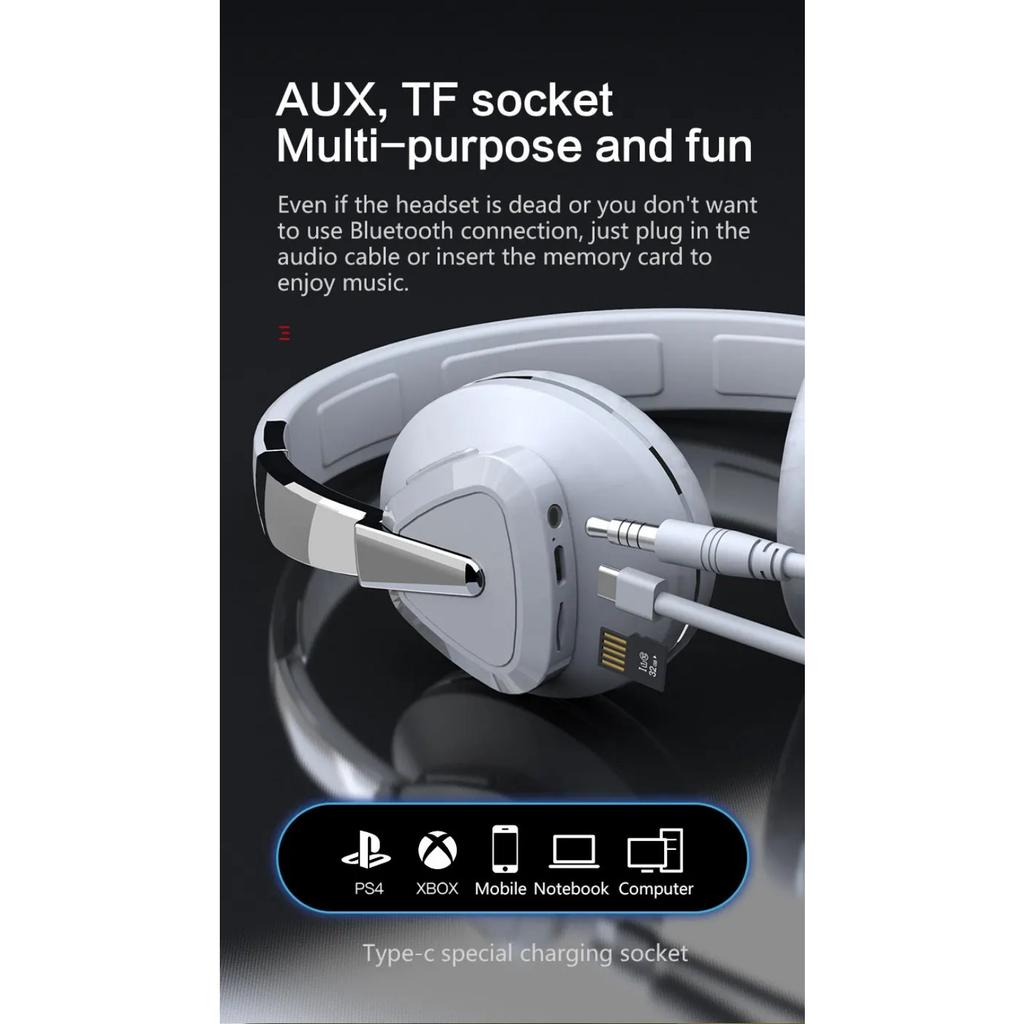 Bluetooth-наушники, беспроводные наушники с шумоподавлением, гарнитура H3 Pro Max с микрофоном, 20 часов воспроизведения музыки, игр, складная, поддержка TF
