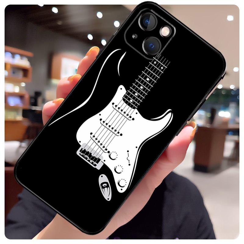 Чехол-кейс с рисунком гитарной музыки для iPhone 16 13 14 11 12 15 Pro Max X XR XS Max Plus 14 Plus Задняя крышка