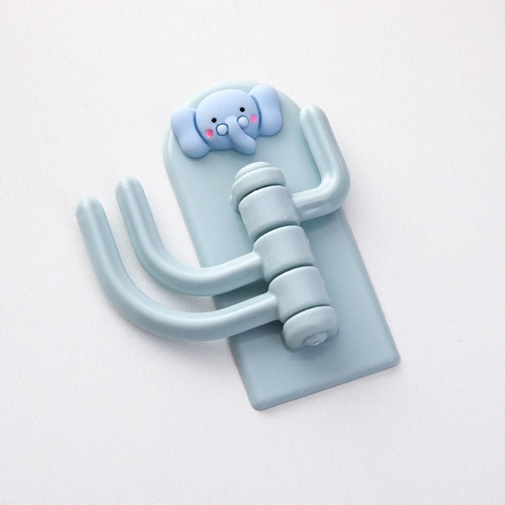 Новый простой пластиковый мультяшный милый держатель с 3 крючками без гвоздей, настенная полка для украшения общежития