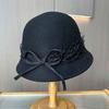 Simple temperament autumn and winter lace wool beret women's high-end French daughter top hat Hepburn retro basin hat