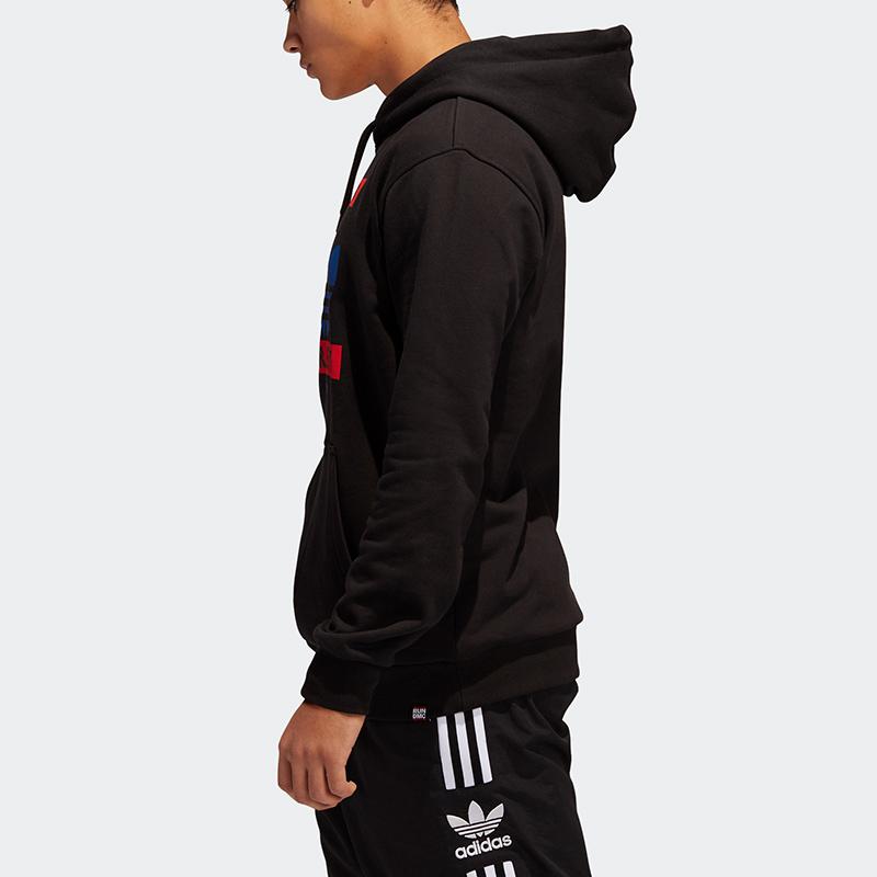 Adidas Originals RUN DMC Fleece Lined Thermal Hooded Pullover Long Sleeved Sweatshirt Men's Black GN5929