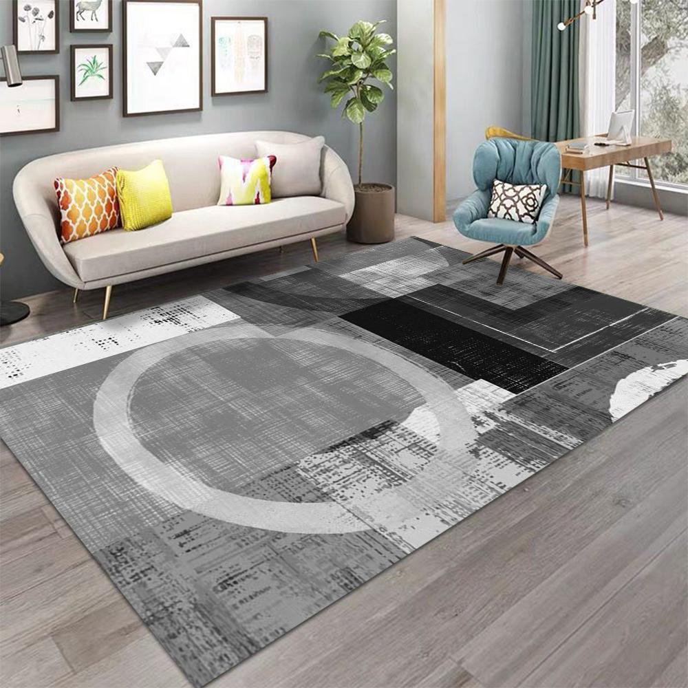 Modern Geometric Print Carpet Rug Large Area Rug for Living Room Bedroom Decor Rug Non-Slip Washable Floor Mat