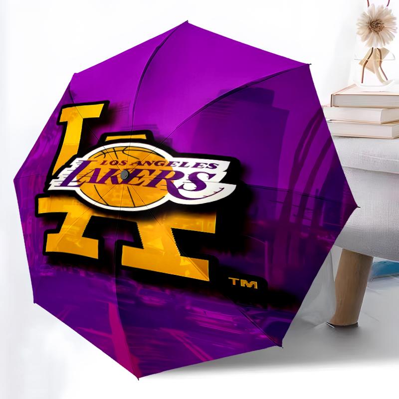 Printed Los Angeles Lakers logo Folding Umbrella,Outdoor,Leisure,And Travel Umbrella,Durable Umbrella Fabric,Birthday And Holiday Gift