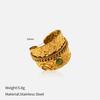 European and American ins opening adjustable ring premium sense light luxury versatile ring niche retro pleated jewelry
