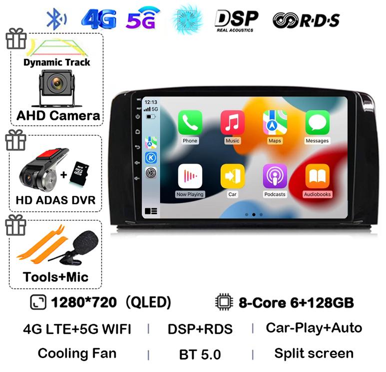 Android 14 Carplay для Mercedes Benz R-Class R Class W251 R280 R300 R320 2005-2017 Автомобильный Радио Мультимедиа Видео Плеер GPS Стерео