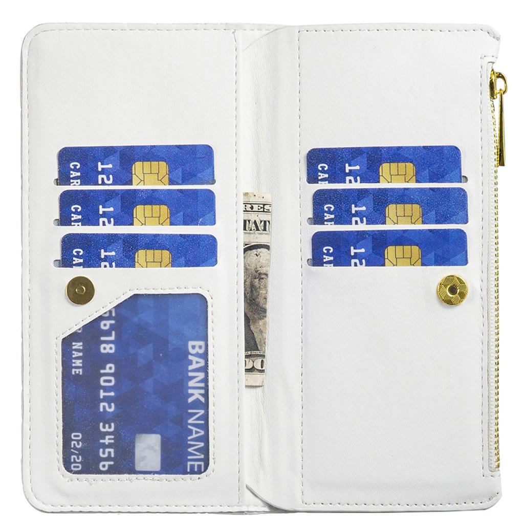 BINFEN COLOR BF Style-15 For iPhone 16 Case Zipper Wallet Leather Drop-Proof Phone Cover