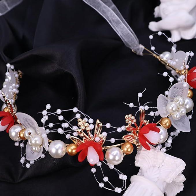 Детский Ручной Работы Сладкий Цветочный Жемчужный Ободок для Выступлений