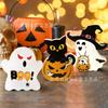 New Halloween Decorations Pumpkin Wooden Ornaments Ghost Festival Atmosphere Decoration Dwarf Ghost Black Cat Wood Products