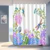 Jit1pc Vibrant And Lovely Embroidered Shower Curtain Featuring Ball Flowers, Dragonflies, And Butterflies, a Luxurious And Styli