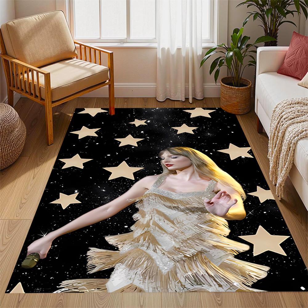 Taylor Swift Themed Anti-Slip Rugs - Polyester Home Decor, Suitable for Bedrooms, Living Rooms, Doorways, Studios, and Decorations