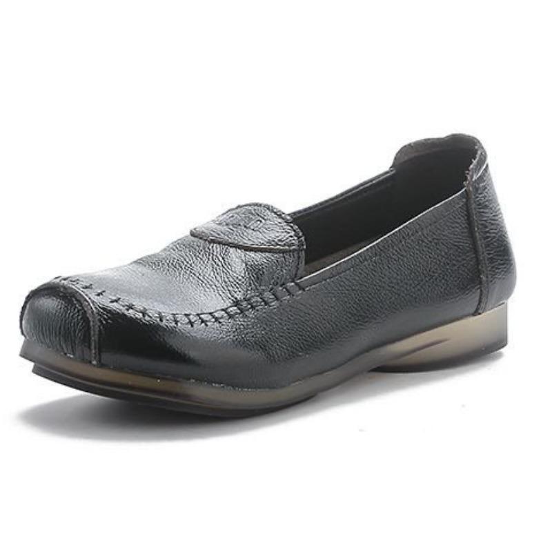 Autumn New Single Shoes Soft Sole Non-slip Comfortable Flat Sole Soft Sole Shoes Low Top Soft Leather Doudou Women's Shoes