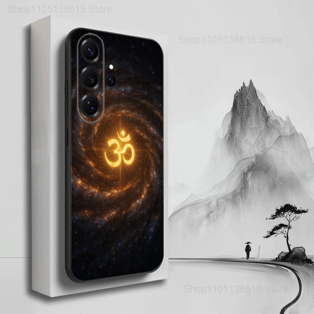 Sports Aum O-Om Yoga Indian Case For Samsung S22,S25,S20,S10,Plus,Ultra,S24,S23,FE,S21,S9,Lite,Soft Silicone Black