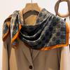 Elegant Striped Silk Scarf: Large Square for Women’s Spring & Autumn, Versatile Sunscreen, Mulberry Silk 90 Shawl