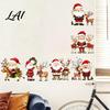 Indoor Christmas Scene Wall Stickers Watercolor Santa Claus Reindeer Decals Self-Adhesive Living Room Decor Stickers for Bedroom Entryway
