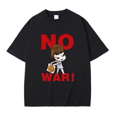 Yoshitomo Nara Футболка 'Нет войне' Летняя Унисекс Женская Повседневная Смешные Футболки Мужская Мода Оверсайз Уличная Одежда Унисекс Мягкие Хлопковые Футболки