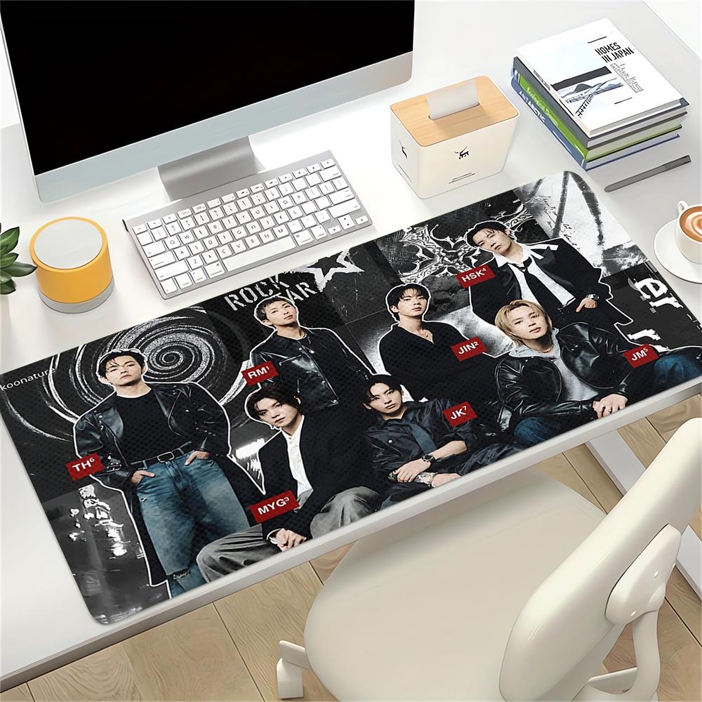 Rock Star Collage Large Gaming Mouse Pad Nonslip Rubber Base Waterproof Desk Mat For Office Pc Laptop
