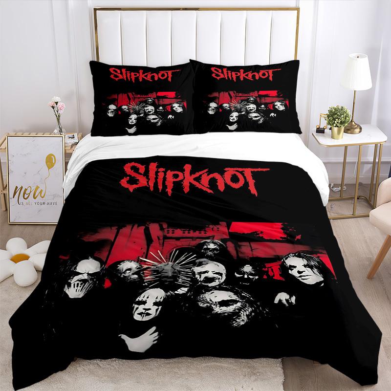 3 шт. Комплект постельного белья с изображением группы Slipknot - Four Seasons Home High, Машинная стирка, Покрывало с наволочками (Без наполнения) yy250909062