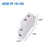 AC30 EU And AU Type 35mm DIN Rail Mount AC Power 10A 16A 25A 250V 440V 2/3/4/5 Pin Plug Modular Socket