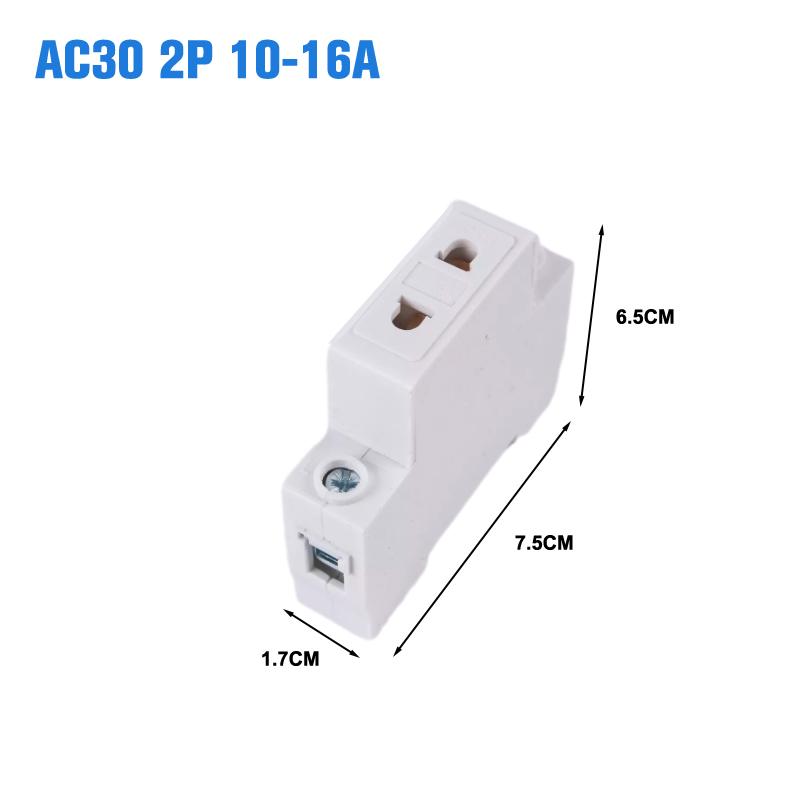 AC30 EU And AU Type 35mm DIN Rail Mount AC Power 10A 16A 25A 250V 440V 2/3/4/5 Pin Plug Modular Socket