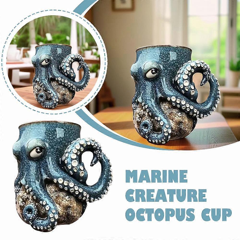 Creative Ocean Creature Octopus Mug Coffee Tea Ceramic Mug Decoration Gift less