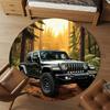 1pc Jeep Forest Round Chair mat office Area Rug - Non-Slip, Floor Mat for Office, Bedroom, Ideal home decor gift c0112051