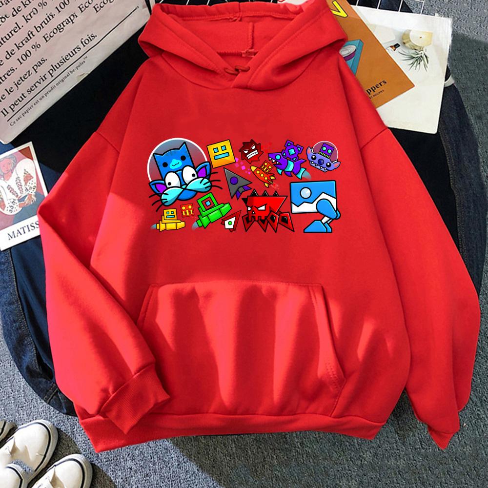 Толстовка Geometry Dash Rhythm Platform Электронные игры Графическая печать HOODIE для Осени/Зимы Свитшот с капюшоном