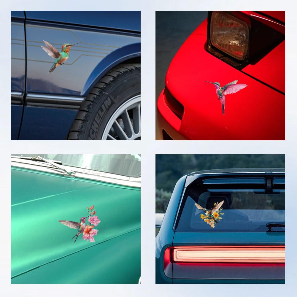 Hobbspring 5 Стилей Птицы Наклейка на Авто Колибри Виниловая Наклейка Красивые Яркие Птицы Цветок Пластик