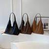 Color Solid Simple Large Capacity Pu Leather Women Shoulder Bag For Autumn