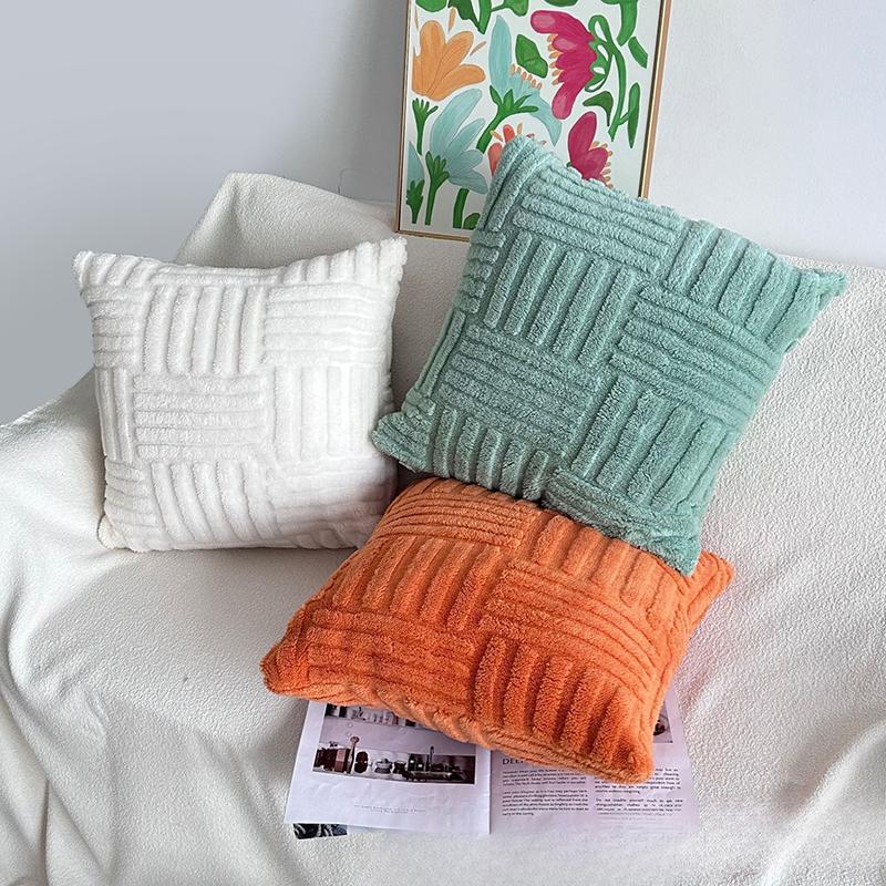 Плюшевые чехлы, декоративные подушки для дивана, гостиной, геометрическая наволочка, декоративная подушка, домашний декор