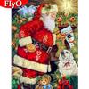 Diamond Painting Full Square Round Christmas Santa Claus Rhinestone Picture Diamond Embroidery Dog Mosaic Handmade Gift