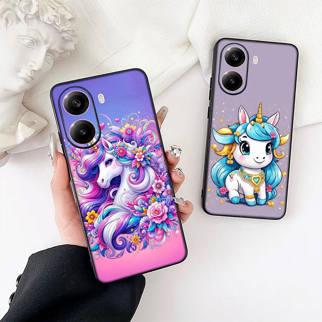 Cartoon Unicorn Horse Anime Phone Case for Motorola Moto Edge 50 30 Fusion 40 NEO Ultra Pro G22 G23 G20 G35 G84 G13 G53 Cover