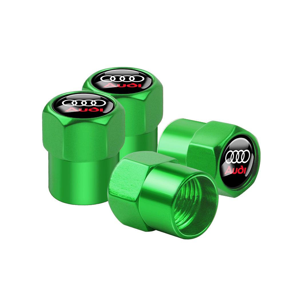 4Pc Car Wheel Tire Valve Stem Caps Accessories For Audi Sportback A5 Sline Quattro A3 A6 A8L Q5 RS3 A7 R8 S3 8P Q3 Q8 B7 A2 Q6