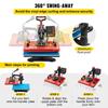 VEVOR Heat Press 30.5x38.1 cm 10 In 1 Heat Press 1000W Heat Press Machine with 360 degrees Rotation Swing Away Red Heat Press T-Shirt Sublimation
