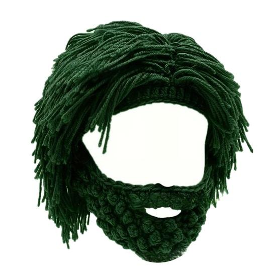 Шерстяная шапка со съемной бородой Теплая Удобная Шапка в стиле панк Аксессуар для Хэллоуина Рождественских вечеринок Косплея