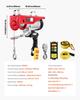 Electric Hoist Crane Winch 2200 lbs 328 ft Wireless & 14 ft Wired Remote