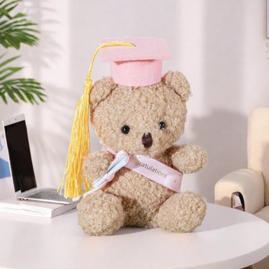 Выпускной плюшевый мишка с кепкой доктора философии плюшевая мягкая игрушка в подарок выпускникам мягкая кукла-медведь выпускной подвеска в виде сумки плюшевый мишка