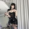 Сексуальное эротическое белье косплей хэллоуин дьявол униформа кожа сетка юбка на бедрах бесплатный костюм