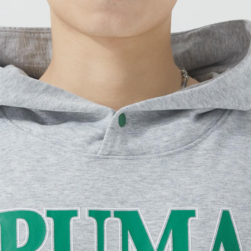 Puma Толстовка с капюшоном и принтом букв, повседневная, с длинным рукавом, унисекс, серая 682921-04