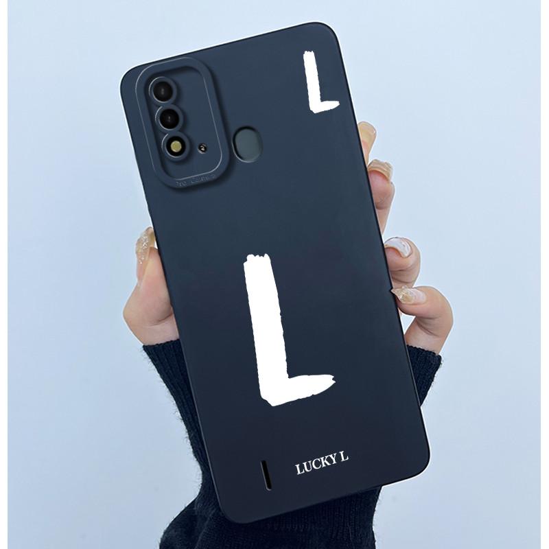 For ITEL Vision 2S P37 P651L P651W Case Cover Lucky Initial Letter Silicone Soft Matte Phone Bumper for ITEL Vision2S P37 Casing