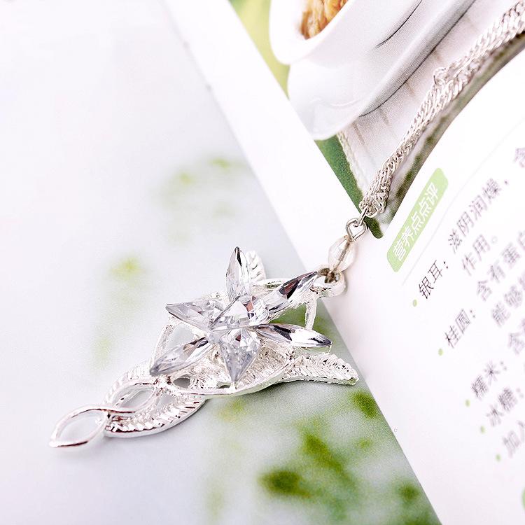 Lord of the Rings Elf Princess Aragorn Arwen Silver Evenstar Pendant Necklace
