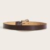 Fashion Punk Wide Belt With Alloy Buckle And Pearl Bead Decoration For Women