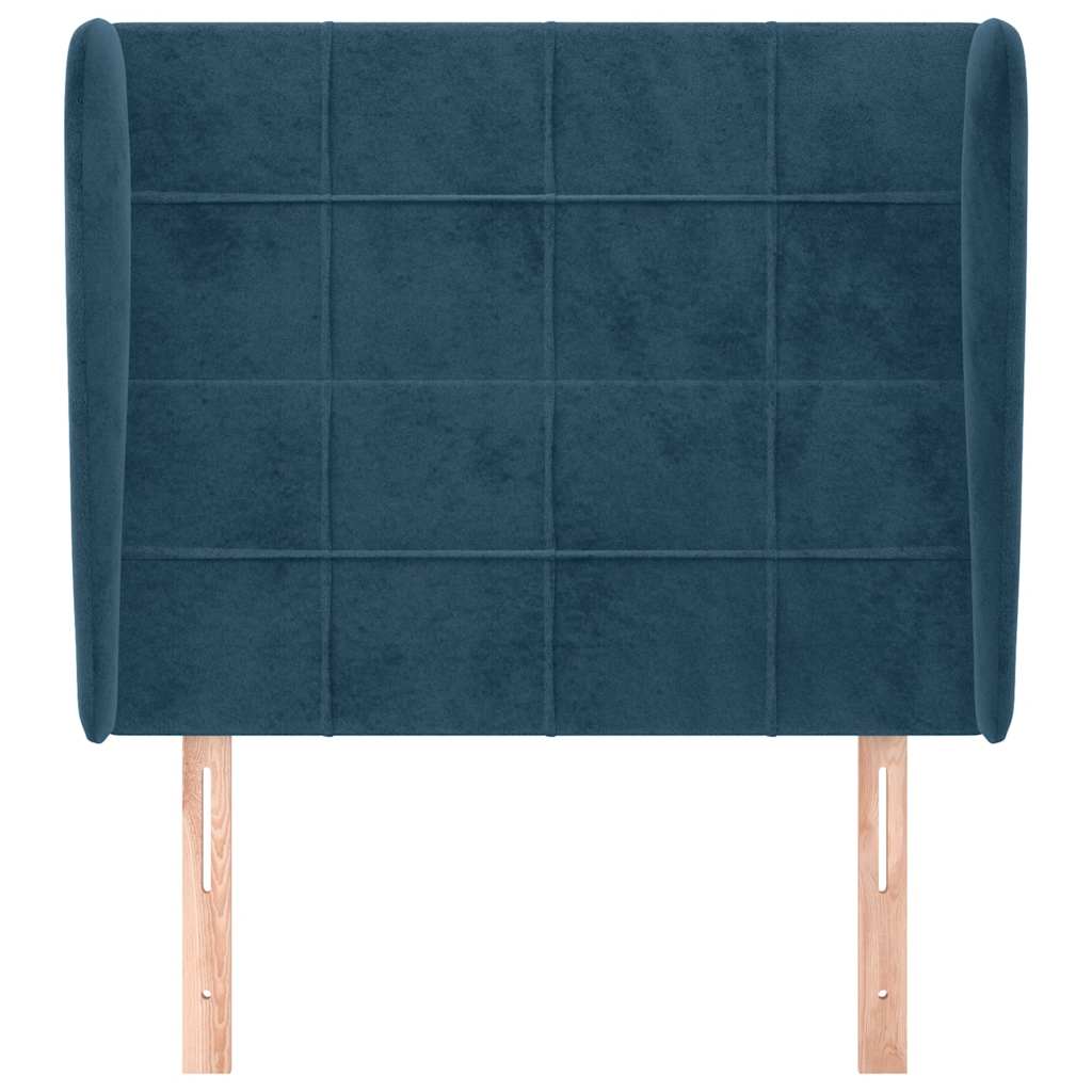 Headboard with Wings Dark Blue 83 x 23 x 118 128 cm Velvet