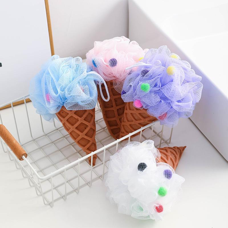 Creative Ice Cream Bath Sponge Fashion Rainbow Bath Loofah Cute Flower Shaped Bath Scrubber