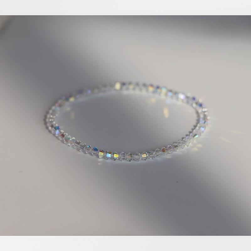 Ultra-Thin Austrian Crystal Bracelet Women Handmade Minimalist Stackable Jewelry Elegant Daily Wear Accessory