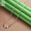 50cm 925 Sterling Silver Geometric Necklace Box Chain For Women Engagement Wedding Party Simple Personalized Jewelry Accessories